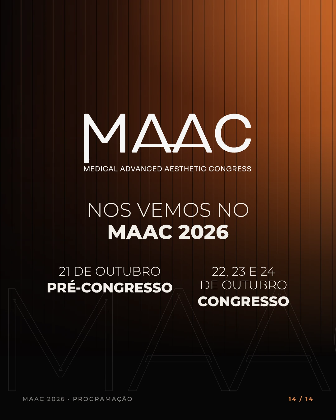Nos vemos no MAAC 2026: pré-congresso em 21 de outubro e congresso em 22, 23 e 24 de outubro